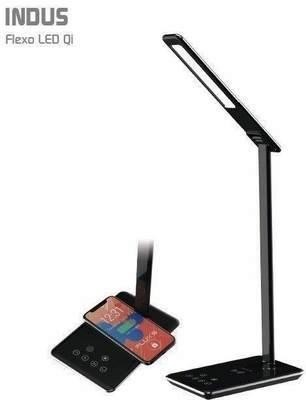 Lampara escritorio Fluxs LED Qi Indus flexible tactil negro 00189