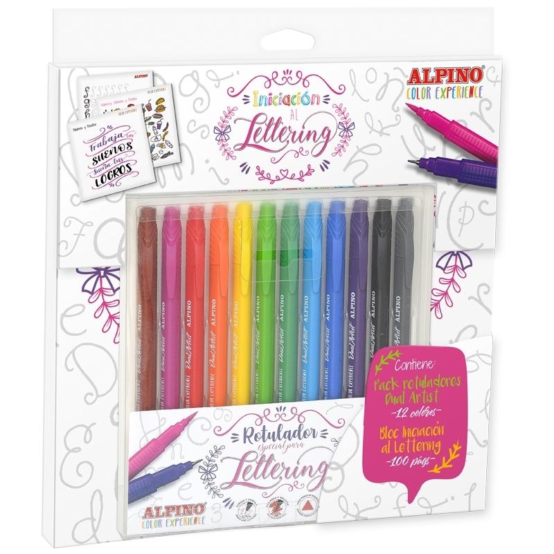 Set de 12 rotuladores + Libro guía iniciación al Lettering AR001052
