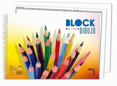 Bloc espiral de dibujo Pacsa 230X330 20H. con recuadro 18836 130G.