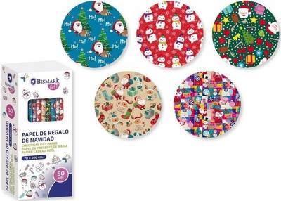 Expositor Bismark rollos papel regalo 50 unidades navidad colors 2x0,70 metros 329859