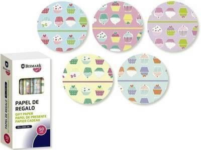Expositor Bismark rollos papel regalo 50 unidades regalo cumpleaños 2x0,70 metros 329857