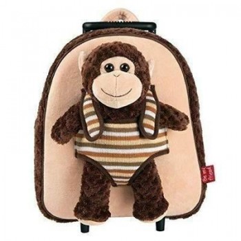 13039 Trolley Perletti TOYS Trolley backpack peluche Liu Monkey