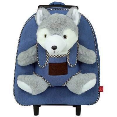 13051 Trolley Perletti TOYS Trolley Backpack denim Husky