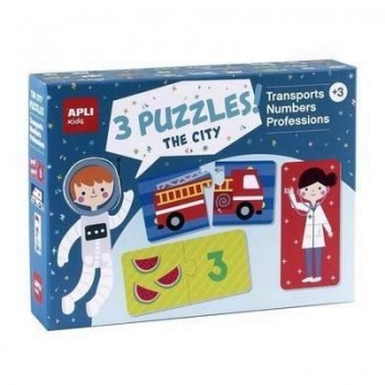 Juego Apli 18797 caja de 3 puzles games in the city