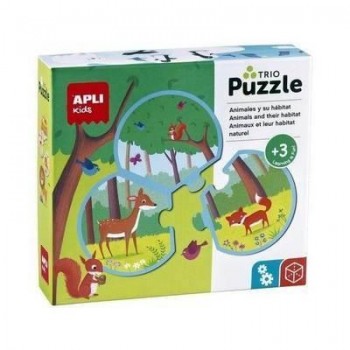 Juego Apli 18821 puzle trio animales y su habitat 24 piezas