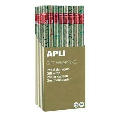 Expositor Apli rollos papel regalo kraft fun 55 unidades 2x0.70 metros 18911