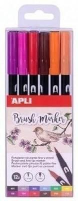 Rotulador Apli 18063 pincel duo std b/12uds