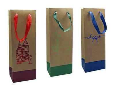 Bolsa kraft botella decorada Poessa 329932 C/24