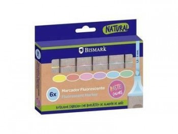 Rotulador fluorescente pastel Bismark natural C/6 330163