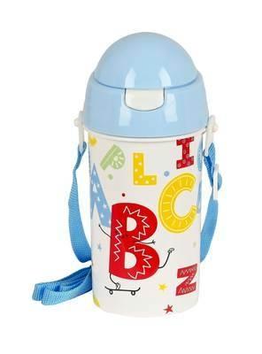 312287899 BOTELLA 500ml APERTURA AUTOM. CON PAJITA SAFTA PREESCOLAR ALPHABET SAFTA