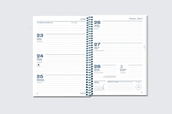 Agenda espiral Additio A132 A5 secundaria o bachillerato Meridian semana vista 144paginas