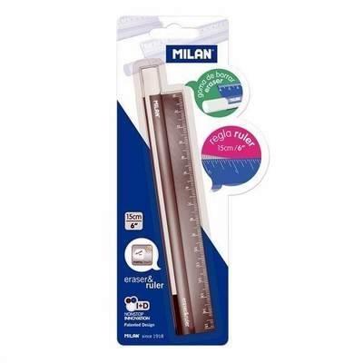Blister regla Metal Touch eraser&ruler 15 cm BYM10312