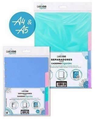 66114099 SEPARADORES INGENIOX A4 PP PASTEL 4 POSICIONES CARCHIVO