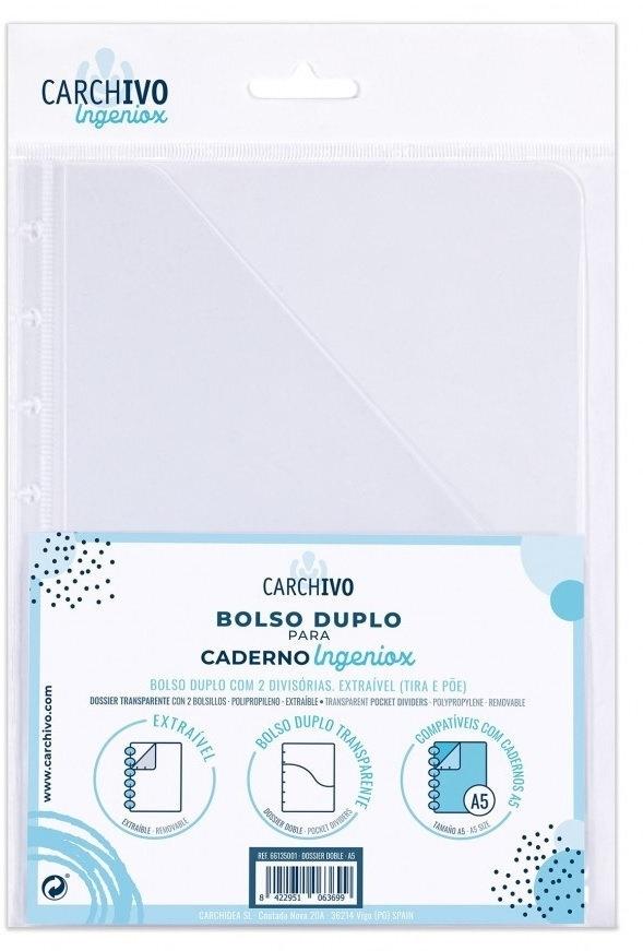 66134001 BLISTER DOSSIER DOBLE INGENIOX A4 PP TRANSPARENTE CARCHIVO