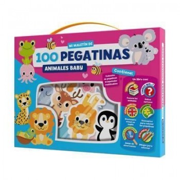 PTC012 MALETIN 100 PEGATINAS - ANIMALES BABY