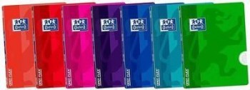 Libreta grapada Oxford 400026392 A5+ tapa plastico 48H 90G cuadros 4X4 OPENFLEX surtida