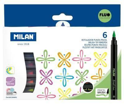 Caja 6 rotuladores punta pincel colores Fluo 0612606FL