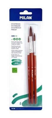 Blíster 3 pinceles redondos (pelo de cabra y sintético) s.101 nº 6, 10 y 14 BWM10460