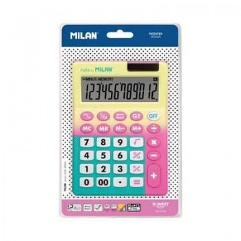 Blíster calculadora 12 dígitos Sunset amarillo - rosa 151812SNPBL