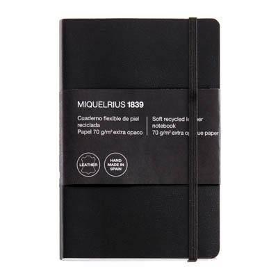 Cuaderno Simil-Piel 8º 200H Miquelrius Indice 5X5 MR10419 negro
