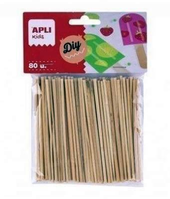 Palos redondos Apli 18970 madera mini 100X5MM 80U