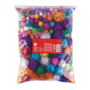 Pompones Apli 18753 brillante surtido 400U