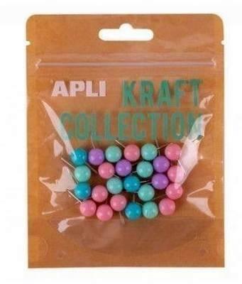 Señalizadores Apli 18920 agujas push pins kraft collection 25u.