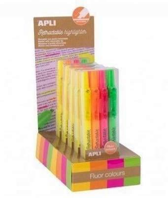 Blister Apli 18932 retractable highligther fluor 4U