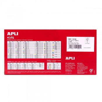 Pack gomets Apli 19190 4rollos 27MM AZ/FUC/GRIS/VE 5428U