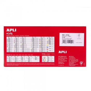 Pack gomets Apli 19192 4 rollos hexagonales AZ/RO/AM/VE 7080U