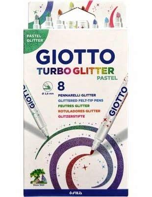 Rotulador Giotto 426300 C/8 Turbo Glitter pastel
