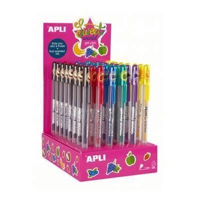 Expositor bolígrafos Apli 15227 gel olor frutas 48 UDS.