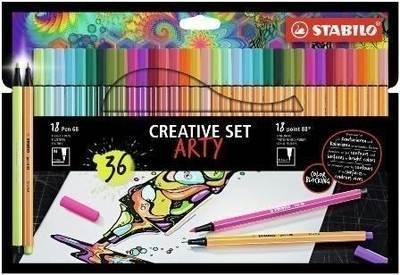 8868/36-1-20-6 STABILO Pen 68 & point 88 ARTY LINE estuche cartón 36 uds