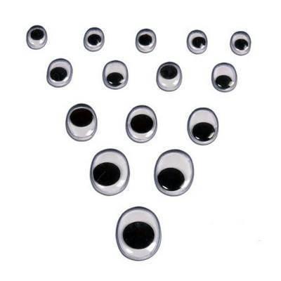 Paq.100 ojos móviles adhesivos Smart redondos 4mm negros