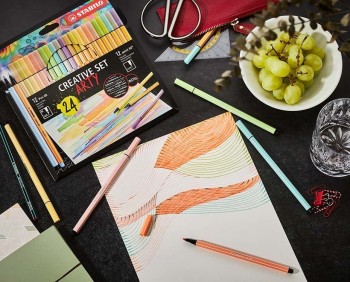 6866-031 STABILO Pen 68 ARTY LINE Estuche metal 66 uds.