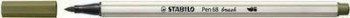 Rotulador Stabilo 568/37 Pen 68 brush C/10 verde barro