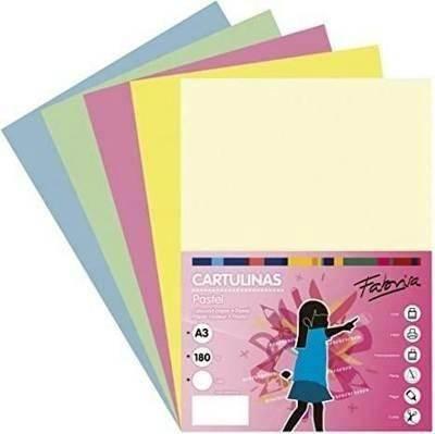 Paq.50h cartulina Fabrisa 180gr A3 azul turquesa