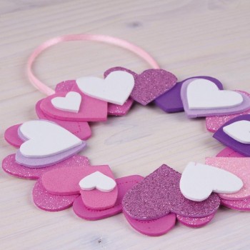 Corazones purpurina Goma Eva Apli 13484 Adhesivo B/50 STD.