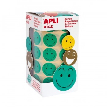 Gomets cara feliz Apli en rollo