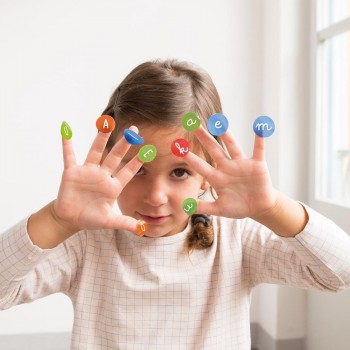 Gomets letras y números Apli en rollo