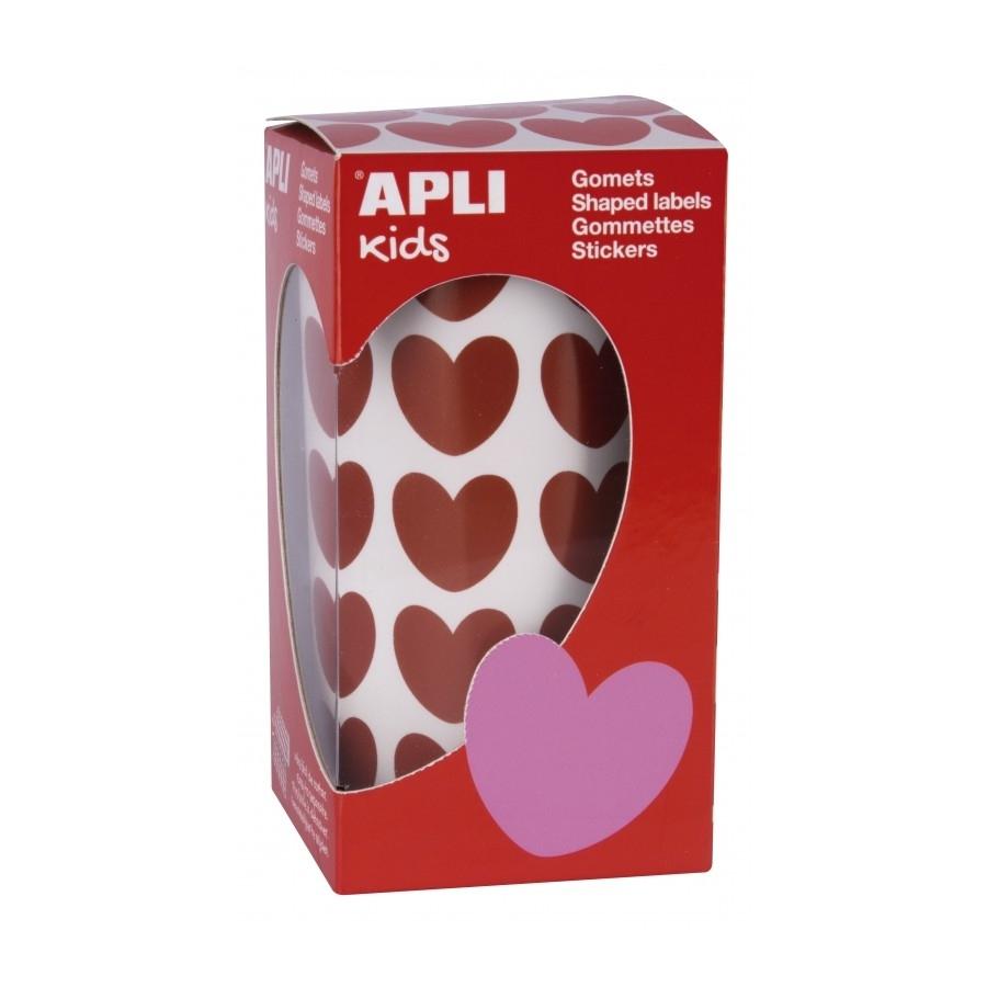 Gomets corazones Apli en rollo