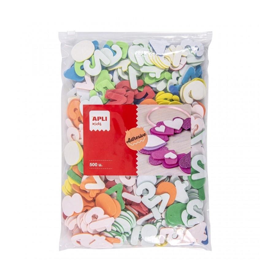 B.500 formas goma eva Apli números adhesivos 17438