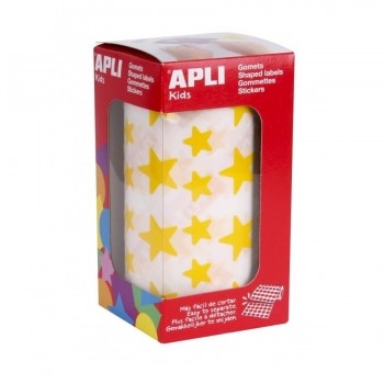 Gomets geométricos de estrellas en rollo  Apli colores surtidos