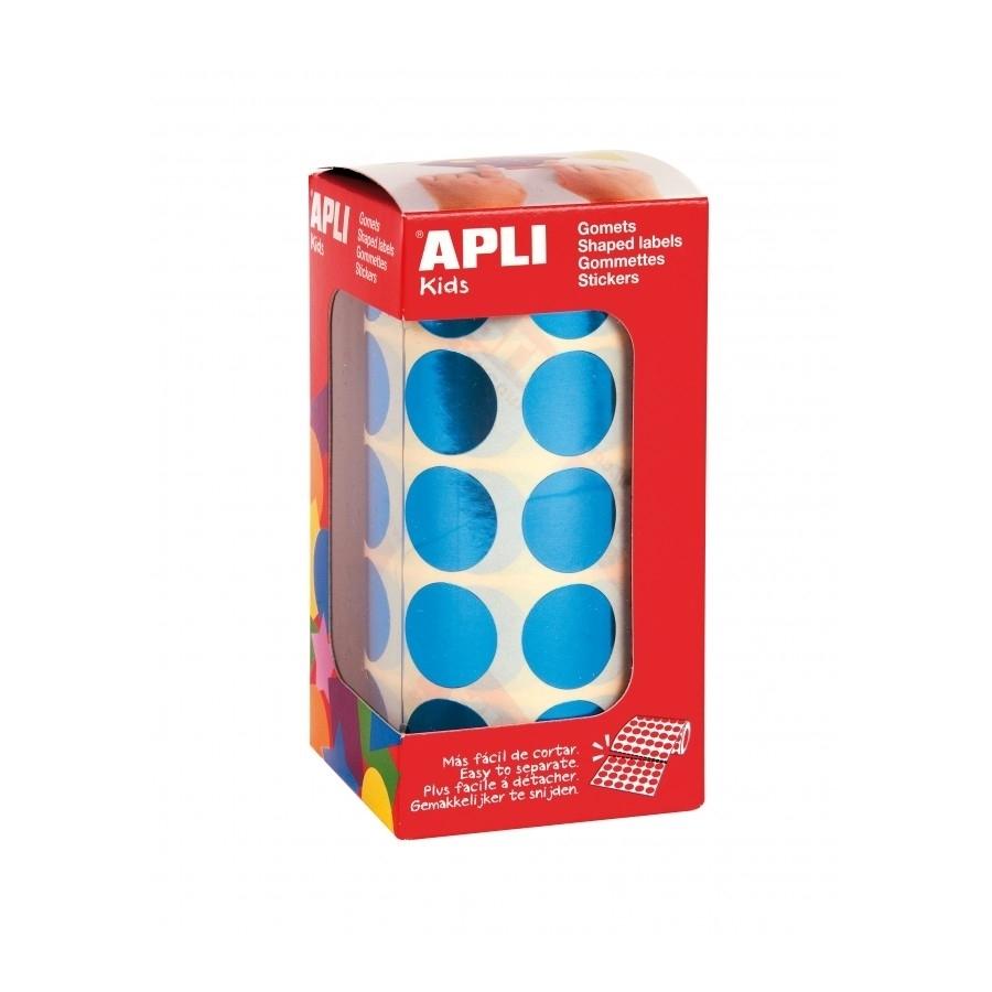 Gomette Apli circulo grande azul metalizado 12048 20mm 1770 unidades