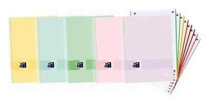 Bloc Oxford 400158956 A4+ 160H 90G cuadros 5X5 Pastel
