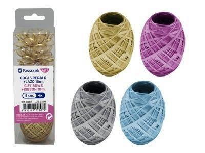 329807 SET 4 COCAS 5 CM + LAZO 10 MTS ORGANZA POESSA