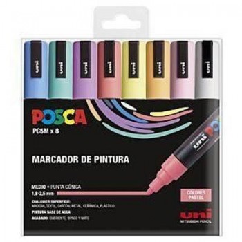Rotulador Posca pastel B/8 colores PC5M 182634810