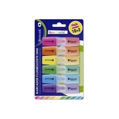 MINI ROTULADOR FLUOR BISMARK NEON-PASTEL 12 COLORS 329299