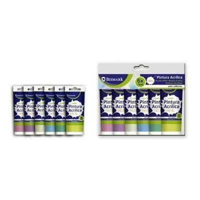 PACK 6 COLORES PASTEL PINTURA ACRILICA 75 ML 330034