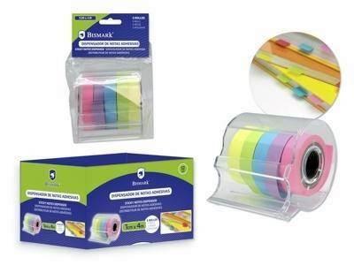 DISPENSADOR DE NOTAS ADHESIVAS 1 CMx4 M X 5 ROLL. BISMARK 326500